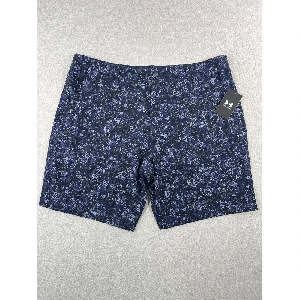 Under Armour Drive Printed Golf Short Mens 42 Blue US Storm 10